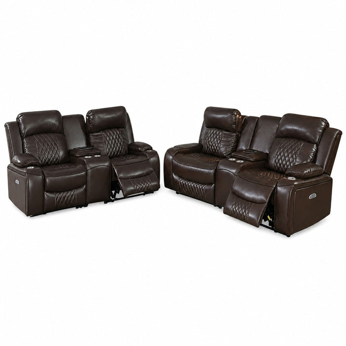 Power Motion Living Room Set With USB Port, Adjustable Headrest, Cup Holder