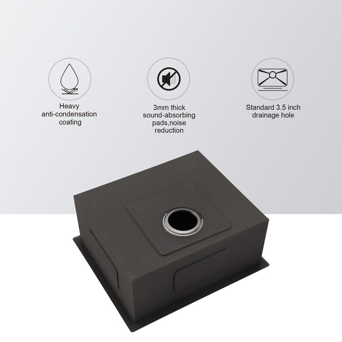 Modern Undermount Stainless Steel Kitchen Sink 16 Gauge, Deep Single Bowl