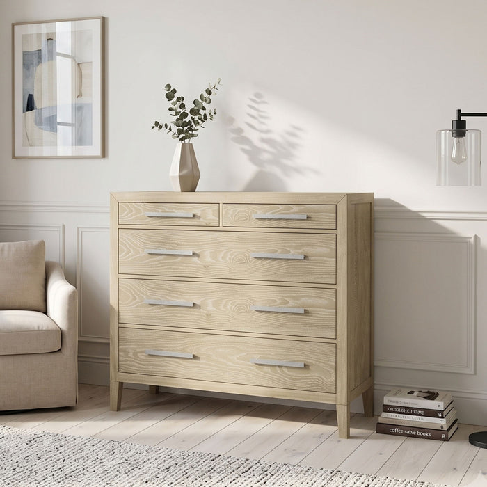 Adeline - 5 Drawers Chest - Natural Wood Wash