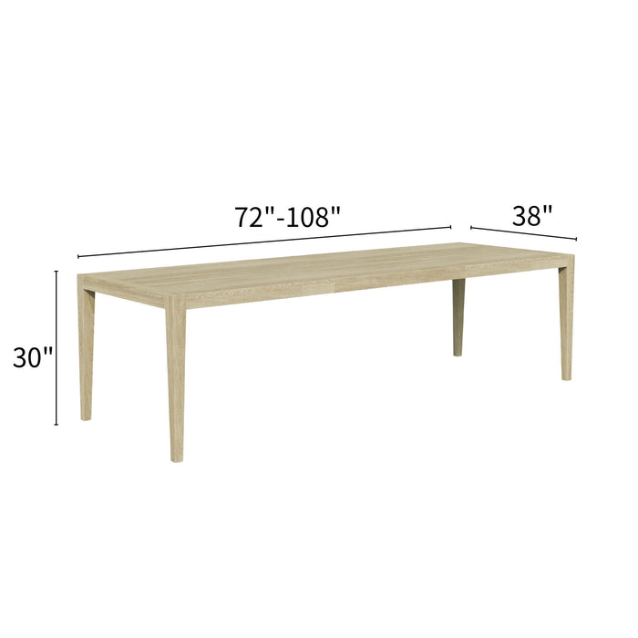 Adeline - Rectangular Dining Table With Leaves - Natural Wood Wash