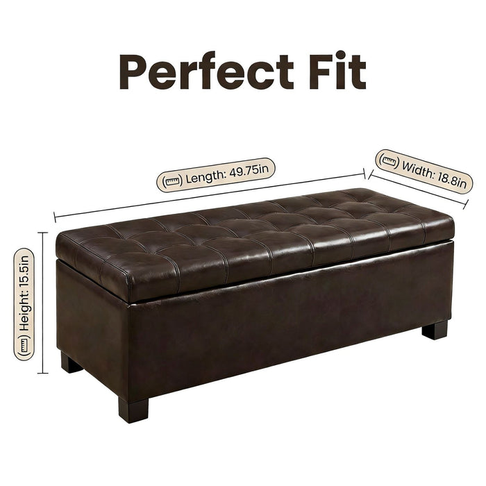 Elegant Tufted Storage Ottoman Bench