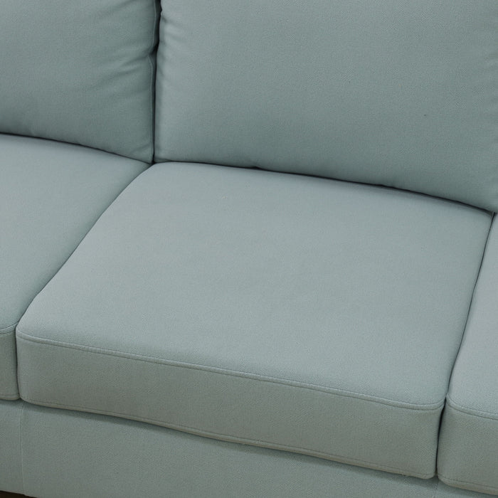L - Shaped Sectional Sofa With Left Chaise & Ottoman - Pale Green
