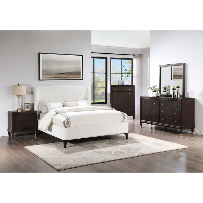 Theodore - Eastern King Wingback Bed - Ivory