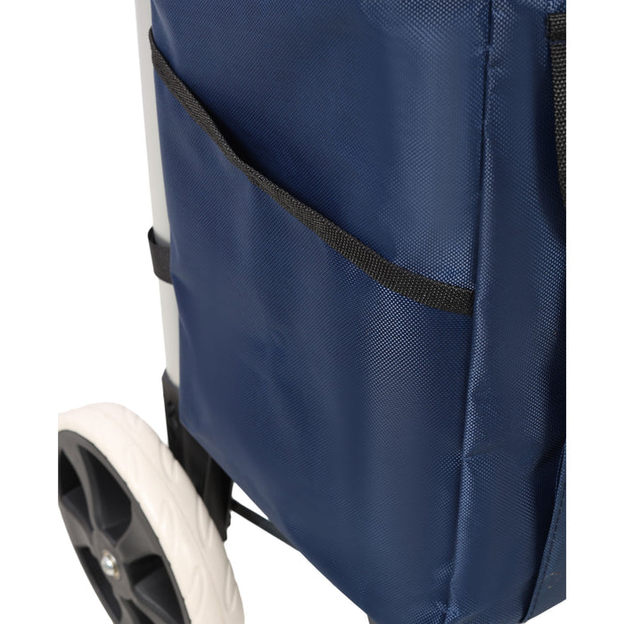 Foldable Shopping Trolley With Wheels And Waterproof Bag - Blue