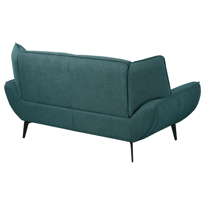 Logan - Flared Arm Loveseat Lounge Sofa - Teal Blue
