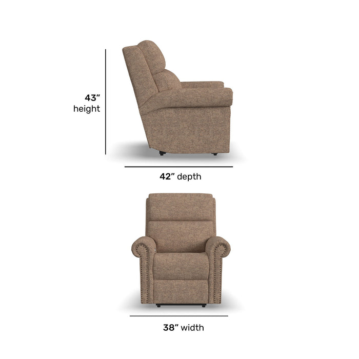 Bernard - Power Recliner With Power Headrest & Lumbar With Nailhed Trim