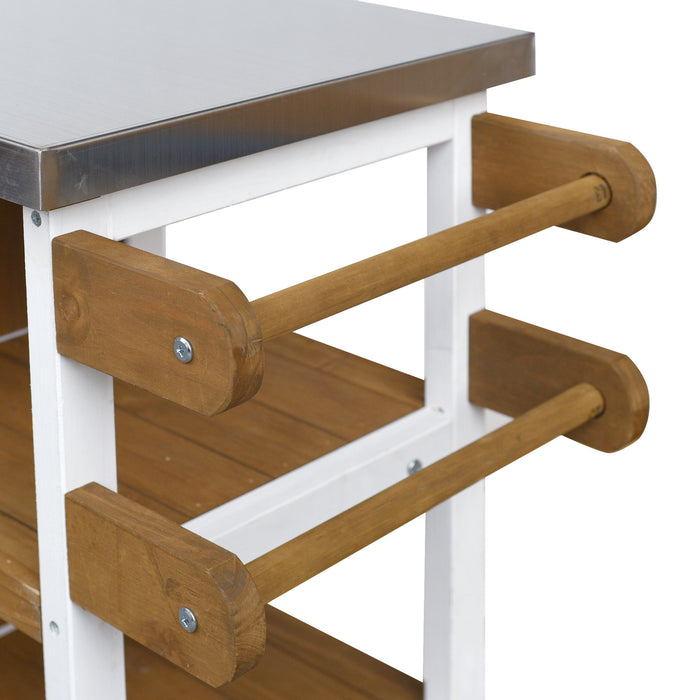 Foldable Outdoor Kitchen Island With Storage Cabinet