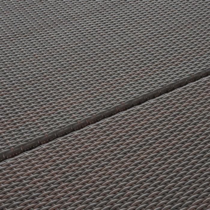 Outdoor Square Rattan Wicker Dining Table - Brown