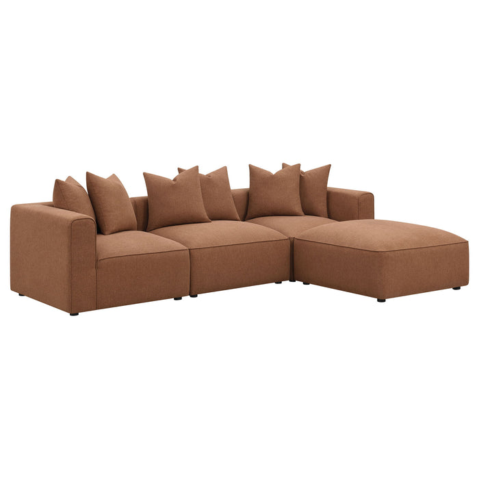 Colleen - Armless Chair With Pillows - Terracotta