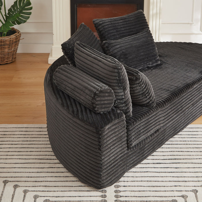 Semi Circular 2 In 1 Sofa Bed With Neck Pillow