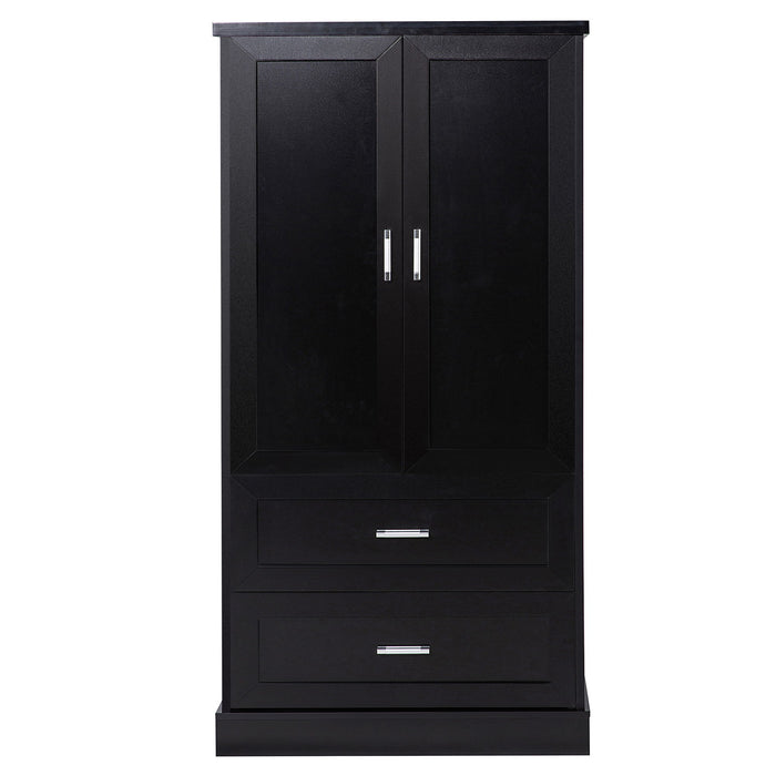 Tall Bathroom Storage Cabinet With 2 Doors And Drawers, Adjustable Shelf