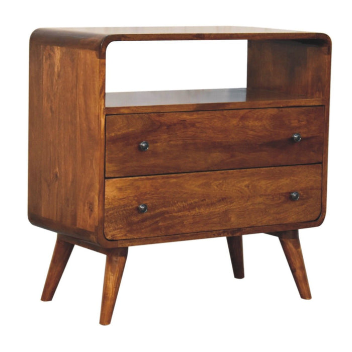Curved Nordic Charm Console - Brown