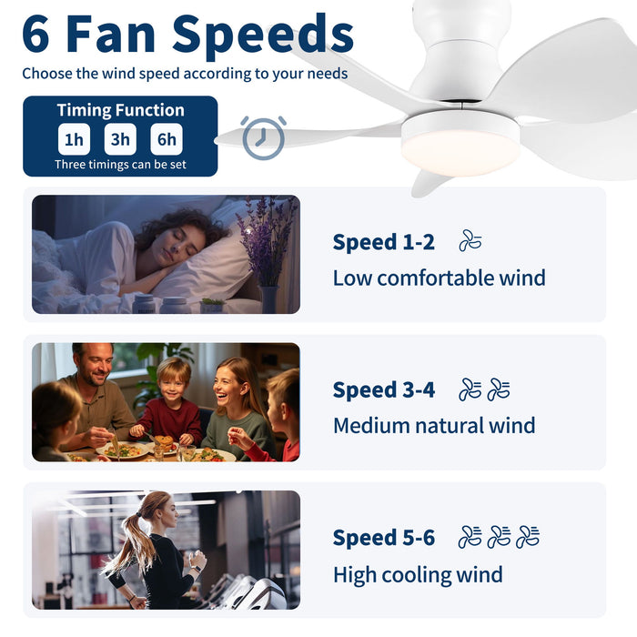 Low Profile Flush Mount Ceiling Fan With Light