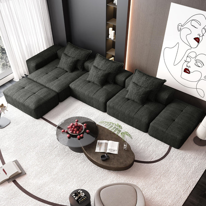 Modern Oversized Diy Combination, Modular Sectional Sofa With Pillows