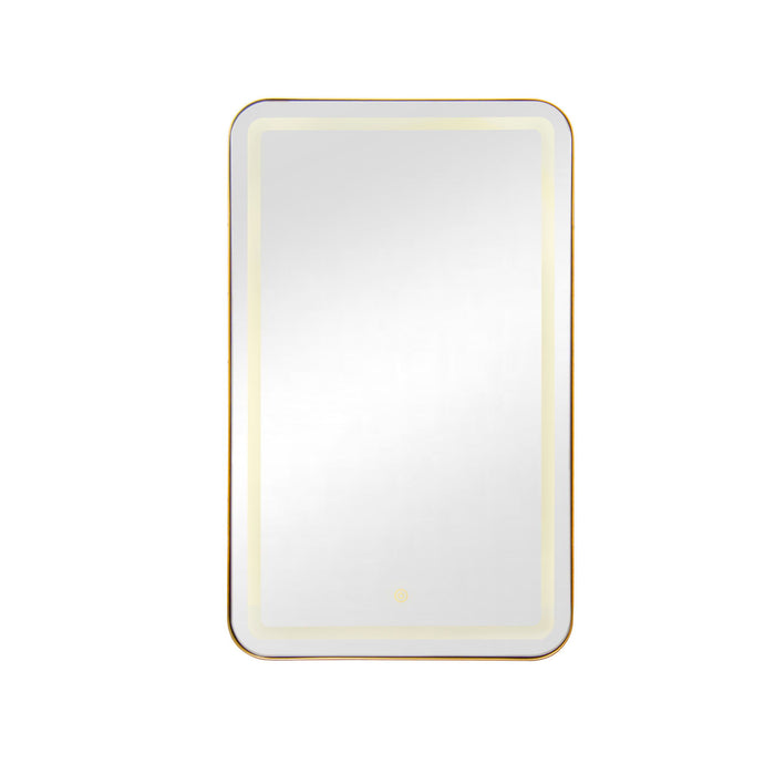 Rectangle Medicine Cabinet Mirror Bathroom Mirror With Storage Wall Mounted Medicine Mirror Cabinet With LED - Gold