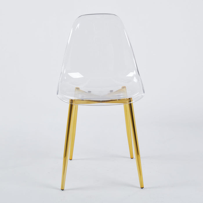 Transparent Plastic Seat Dining Chair (Set of 4)