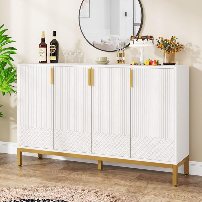 Buffet Sideboard Cabinet With Geometric Doors
