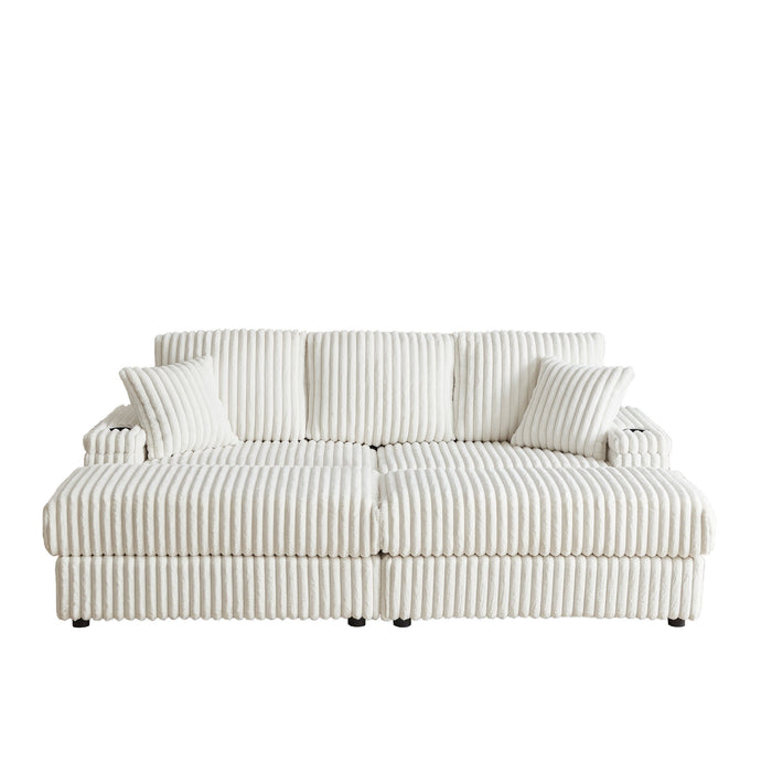 3 Seater Sofa With 2 Ottomans For Living Room