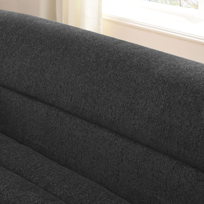 U-Shaped Modular Sectional Sofa With Chaise And Movable Ottoman With Wave-Shaped Armrest