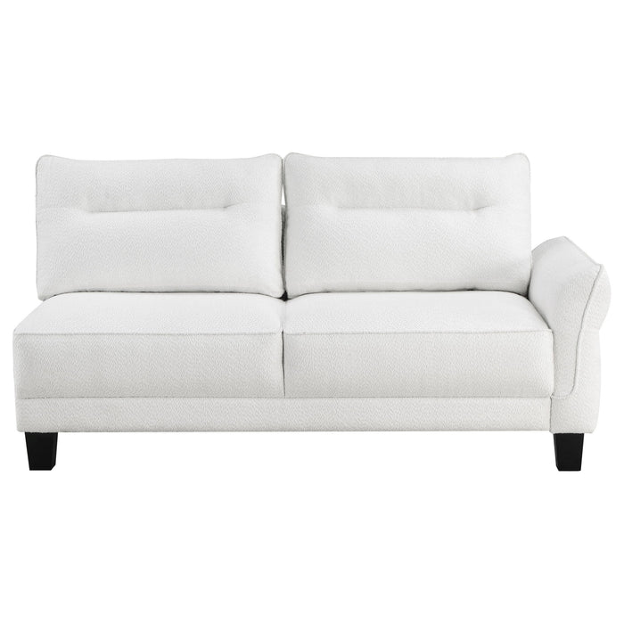 Granholm - Upholstered Curved Arm Sectional Sofa - White