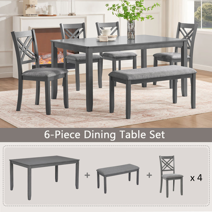 Kitchen Dining Set, Rectangular Dining Table & Upholstered Chairs