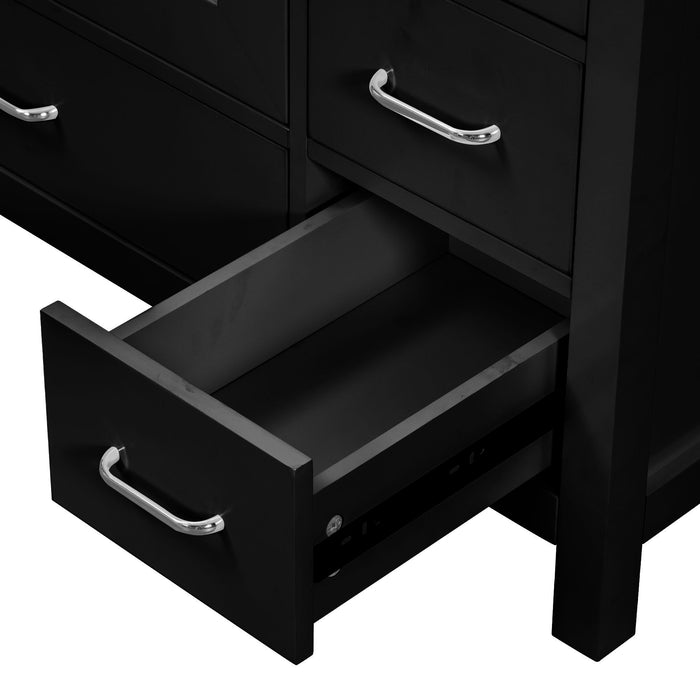 Bathroom Vanity With Sink Combo, 2 Soft Close Doors And 5 Drawers