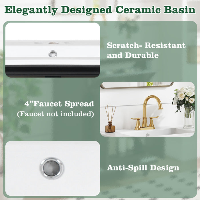 Modern Bathroom Vanity With Tip-Out Drawer And Soft-Close Hinges