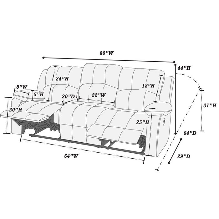 Modern Living Room Set, Reclining Mechanism