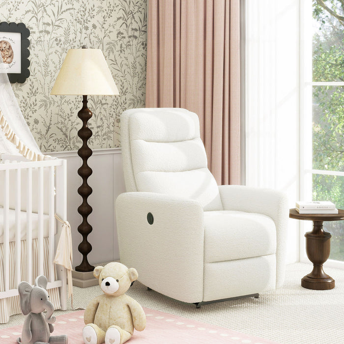 Bloomy - High Back Power Recliner Motion Chair - Chiffon White