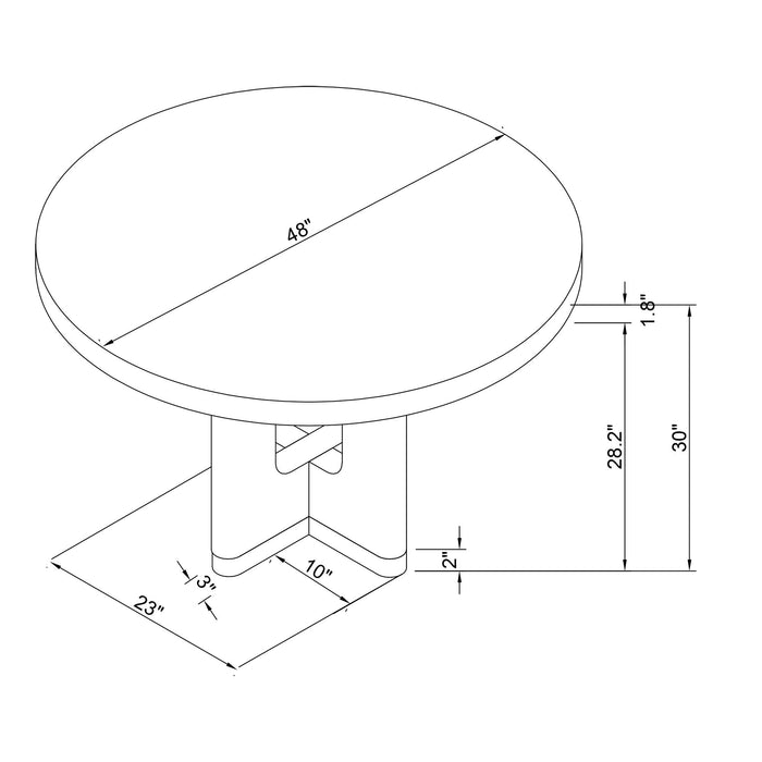 Darnell - Dining Table With Pedestal Base, Round Shape - Natural