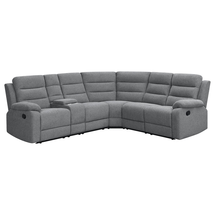 Aaron - 3 Piece Upholstered Sectional - Smoke