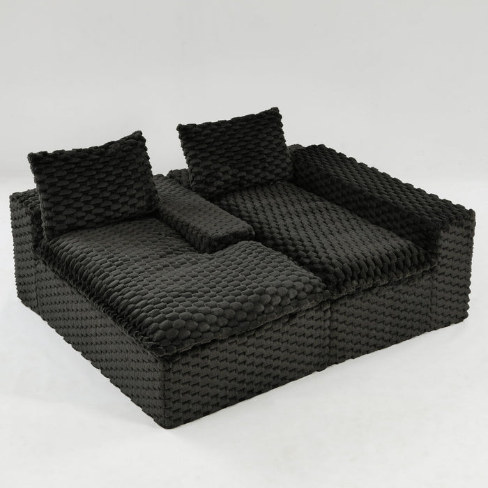 Modular Sofa, Convertible Twin Seat With Chaise Lounge