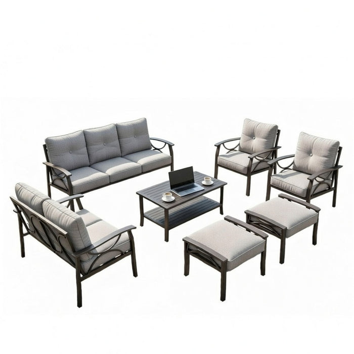 Patio Furniture Set With Coffee Table And Cushions For Backyard