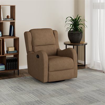 Henry - Recliner With Manual Swivel And Glider - Teak