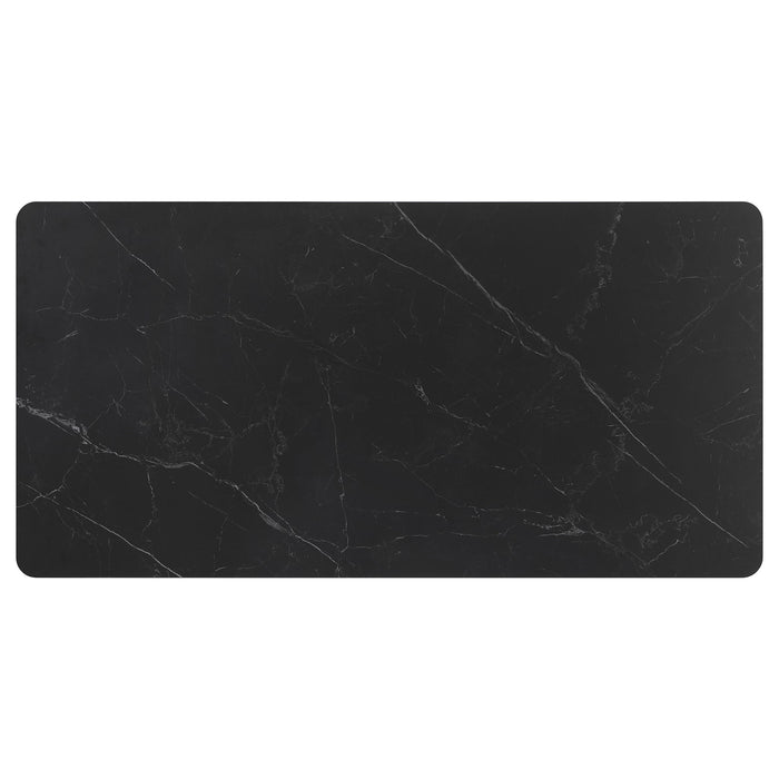 Smith - Rectangular Top Dining Table With 3 Drawers - Black