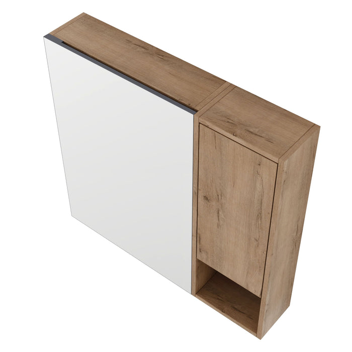 29.63" Wall Mounted Bathroom Cabinet With Adjustable Shelves Storage Cabinet - Imitative Oak