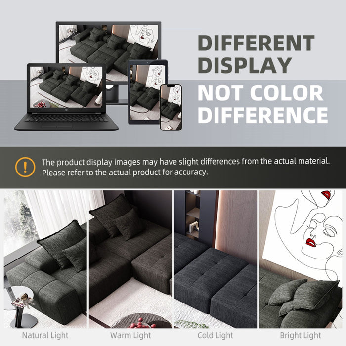 Modern Oversized Diy Combination, Modular Sectional Sofa With Pillows