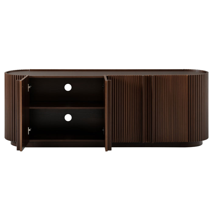 TV Stand With Fluted Tambour Style Door