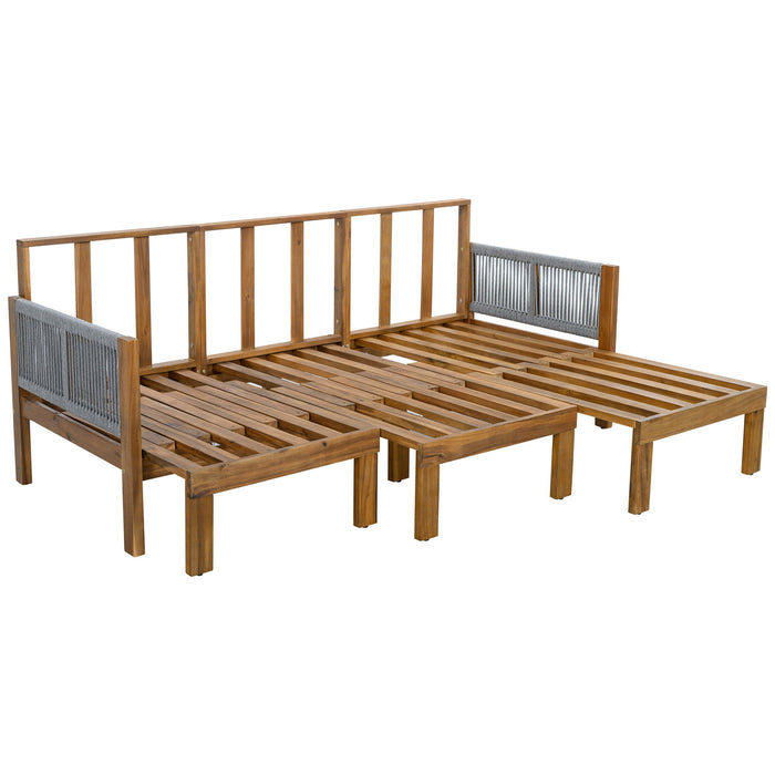 Outdoor 3 Seat Patio Sunbed