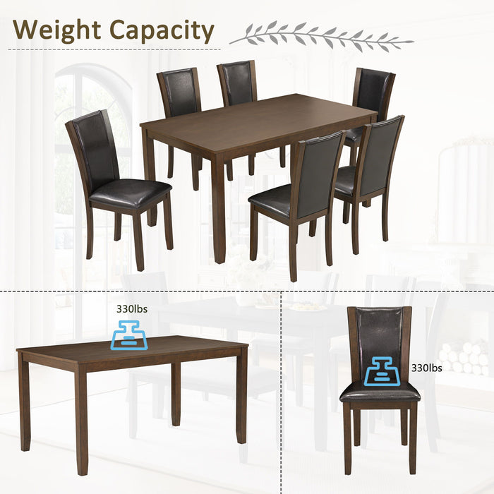 Dining Table Set With Upholstered Chairs, Rectangular Dining Table Set