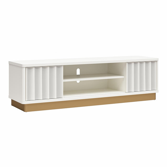 Rene - Scalloped TV Stand For TVs Up To 65" - White