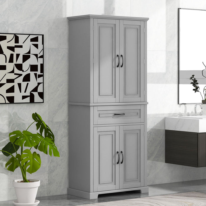 Bathroom Storage Cabinet With Doors And Drawer, Adjustable Shelf