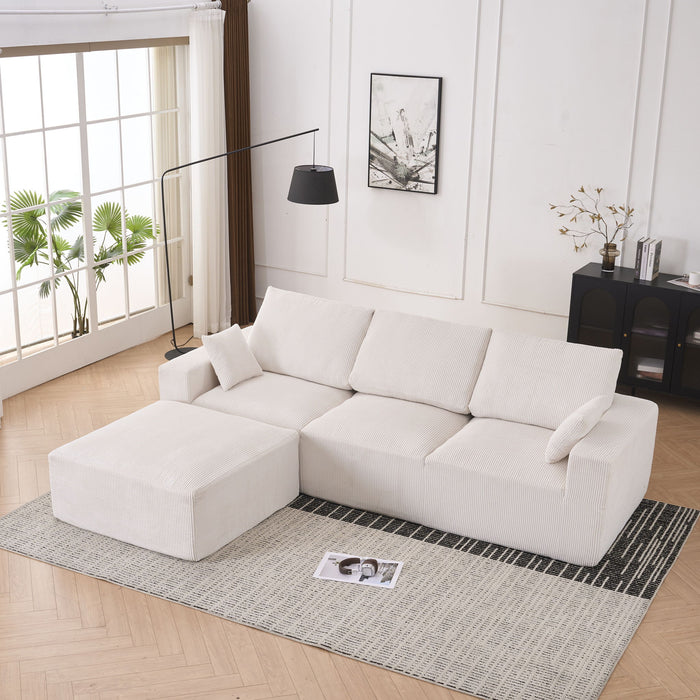 Modular Sectional Sofa With Ottoman, USB And Type C Charger, Petal Armrest Design