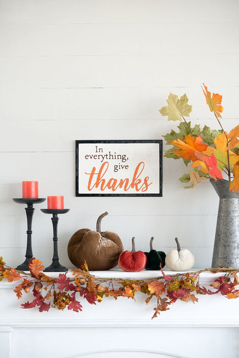 Thanks Wall Sign, Wall Art Decor For Harvest Festival Fall Festival & Thanksgiving Table Decorations (Set of 2) - Black / Orange / White