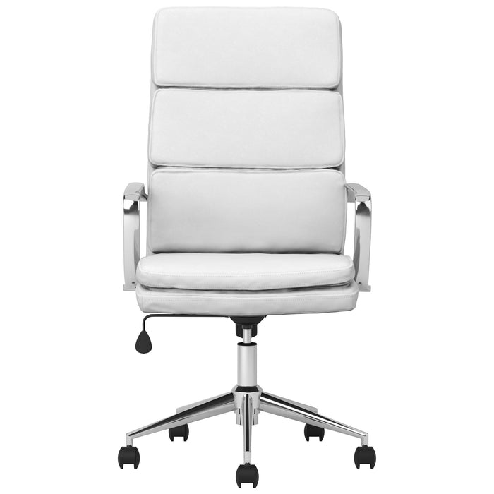 Molly - Upholstered Adjustable High Back Office Chair With Base - White