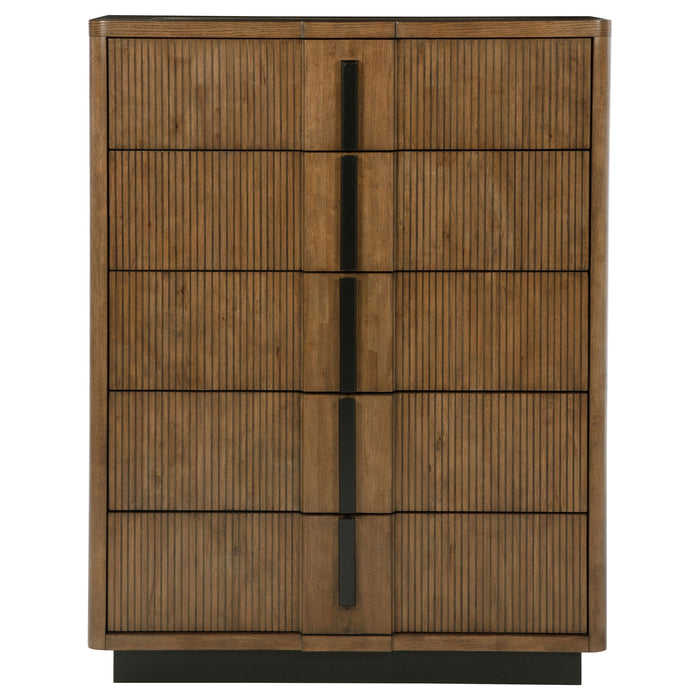 Moraga - 5 Drawer Chest Of Drawers - Ash Brown