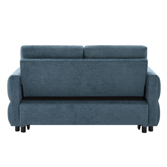 Convertible Sofa Bed Loveseat With Adjustable Backrest And USB Ports