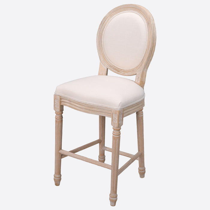 French Country Bar Chairs & Round Back (Set of 2)