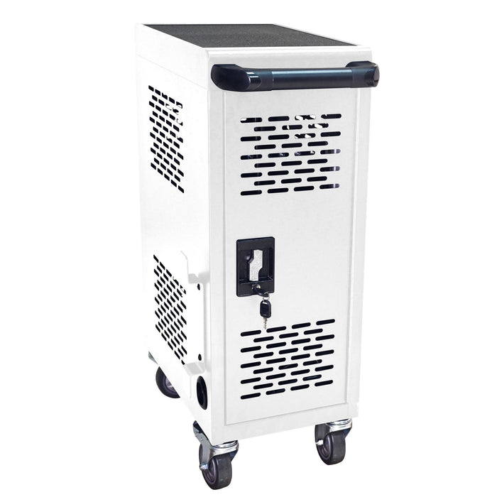 16 Bay Mobile School Charging Cart Station For Chromebook, Tablet And Laptop Computer With Power Strip Included