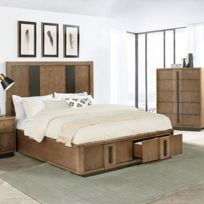 Moraga - 5 Drawer Chest Of Drawers - Ash Brown